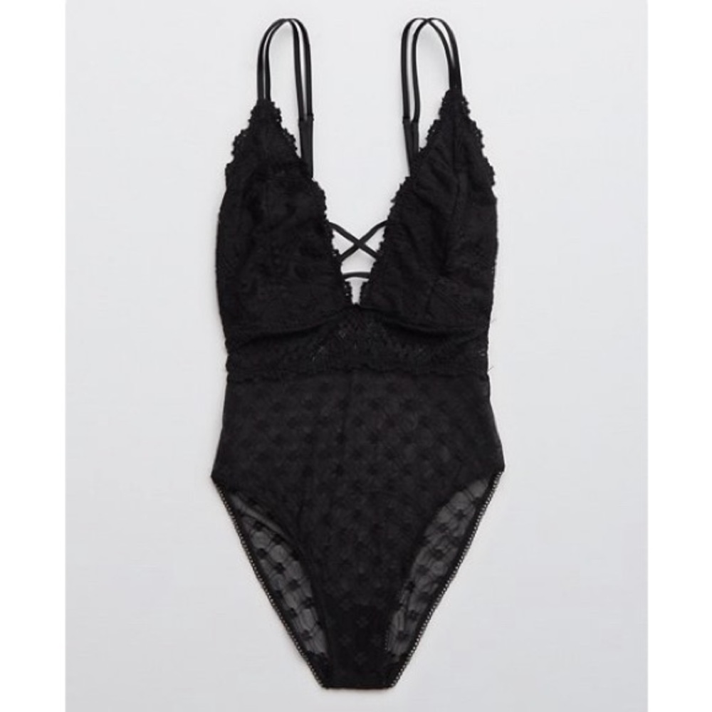 Aerie Black Lace Bodysuit NEW - Medium